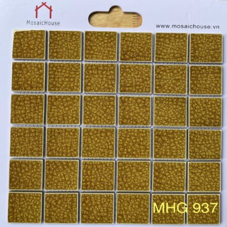 Gạch Mosaic Gốm Men Rạn 2 Lớp Màu Vàng 48x48