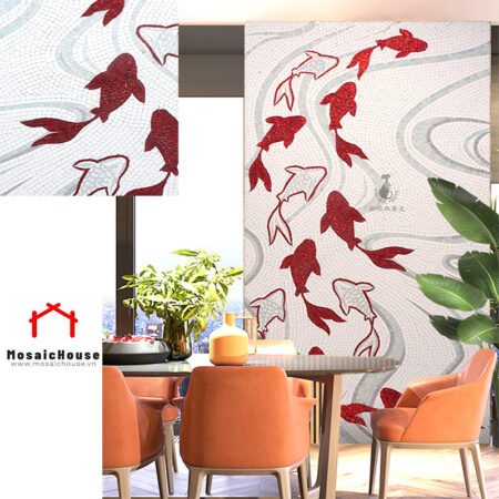TRANH MOSAIC ĐÀN CÁ ĐỎ